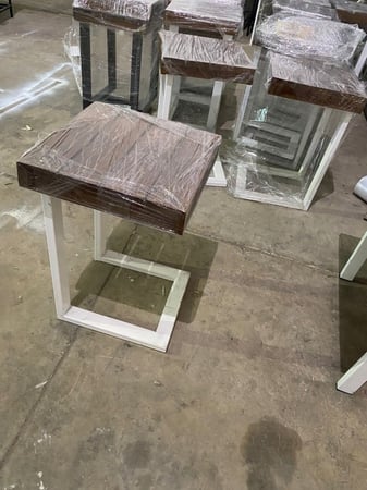 طاولة خدمة حديد مع خشب حرف U