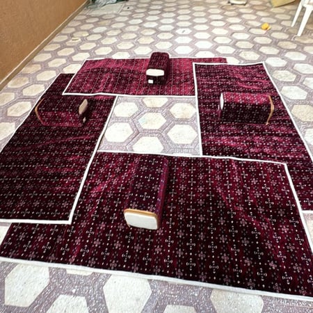 طقم مدات تركية حشوة اسفنج مطرز نقشة3