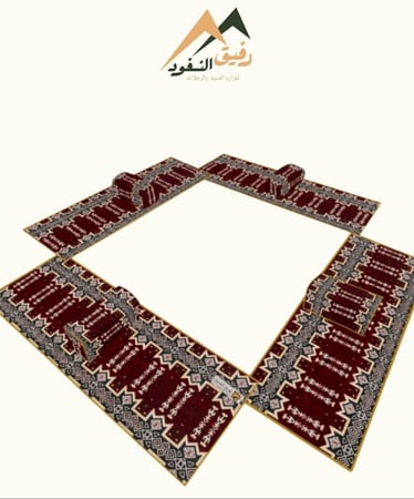 طقم مدات نقش نجدي احمر