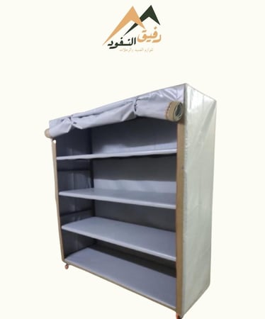 دولاب كبير اربع رفوف رصاصي