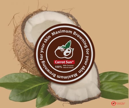 Coconut Cream كاروت صن 350ml كريم التسمير بجوز الهند للبشرات الفاتحه الحساسه