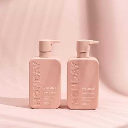 مجموعة Monday Haircare Moisture للترطيب شامبو وبلسم (عبوتان) 12 اونصة لكل منهما، للشعر الجاف والخشن والمجهد والملتف والمجعد، مصنوعة من زيت جوز الهند وبروتين الارز وزبدة الشيا وفيتامين E
