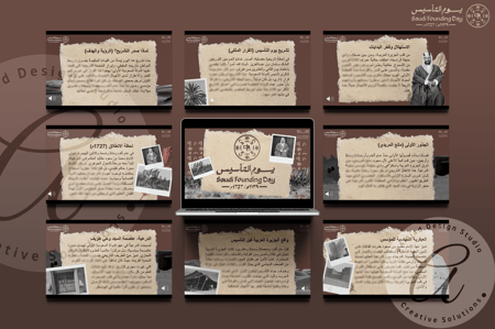 عرض تقديمي مقروء بصوت الذكاء الاصطناعي لتفعيل يوم التأسيس 2026 (بوربوينت قابل للتعديل)