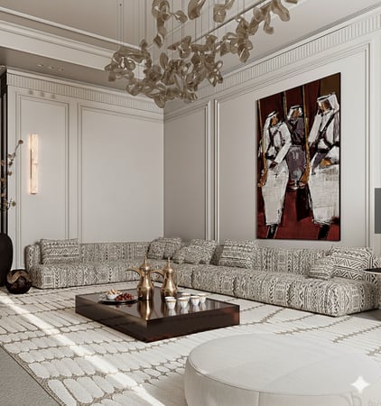 طاولة ارضيه رئيسية مع أربعه خدمه