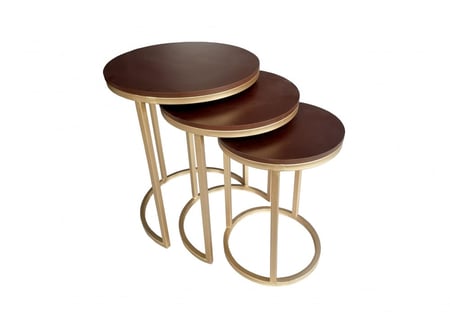 طاقم طاولات خدمة تركي مدرج من 3 قطع