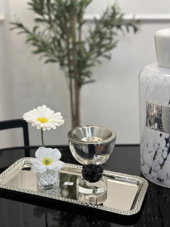 مبخره فضي بكرستال اسود