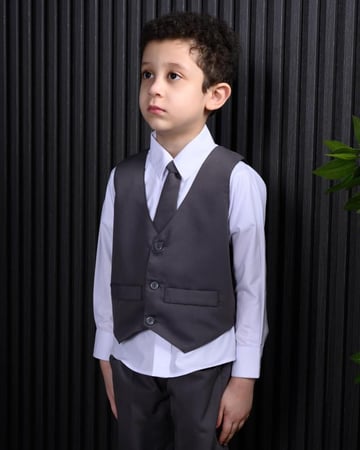 طقم زي روضة ولادي رصاصي 4 قطع