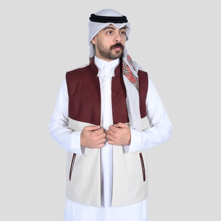 سديري دبل فيس عنابي مع اف وايت