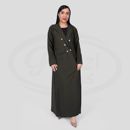 عباية كتان لف رسمية بألوان متعدده مزينة بأزرار انيقه على الكم والصدر وجيوب امامية