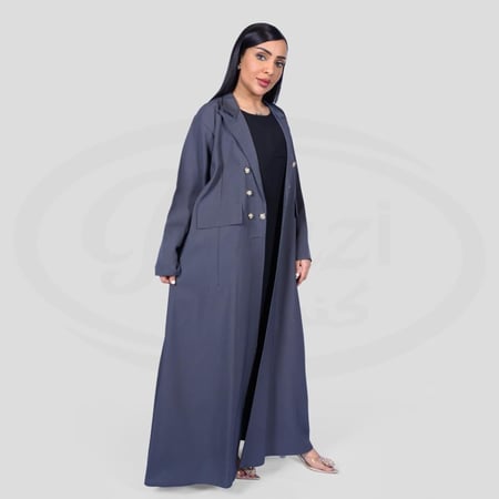 عباية كتان لف رسمية بألوان متعدده مزينة بأزرار انيقه على الكم والصدر وجيوب امامية