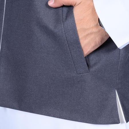 سديري رجالي دبل فيس رصاصي أبيض