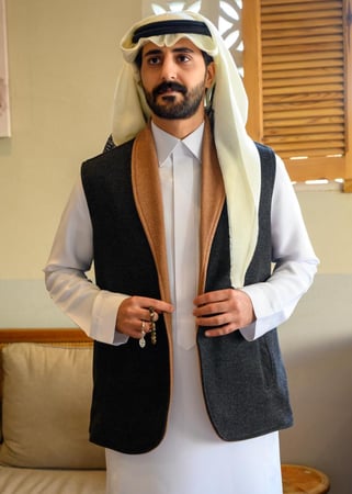 سديري ملكي دبل فيس أسود وجملي