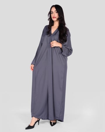 عباية نسائية لون رصاصي جذاب وأنيق خامه خياليه وممتازه ساده وعمليه