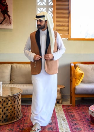 سديري ملكي دبل فيس أسود وجملي