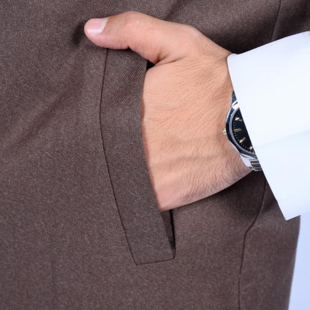 سديري رجالي دبل فيس سكري بني محروق