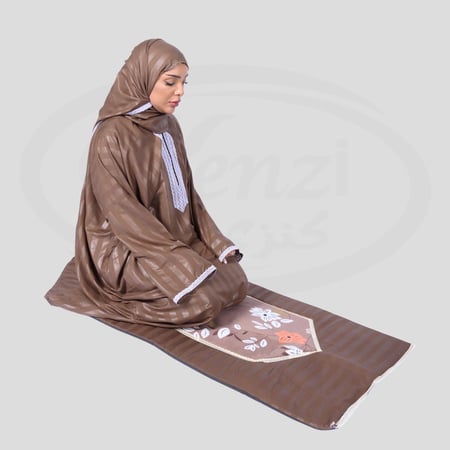 طقم شرشف صلاة نسائي بني