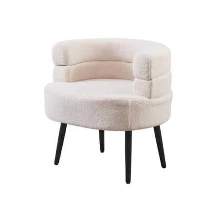 كرسي قماش بوكليه أبيض