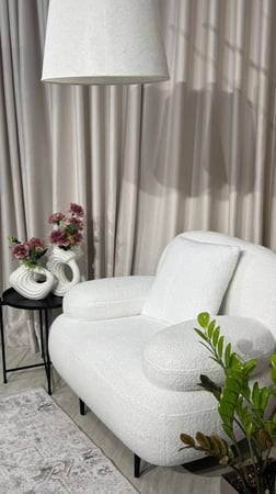 كرسي  بوكليه مفرد أبيض