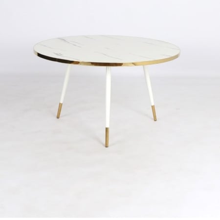 طاولة دائرية بعروق رمادية