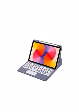 كفر وكيبورد عربي انجليزي لتابلت هواوي ميت باد اس اي 11 لون بنفسجي - Keyboard cover with pencil holder for matepad SE 11
