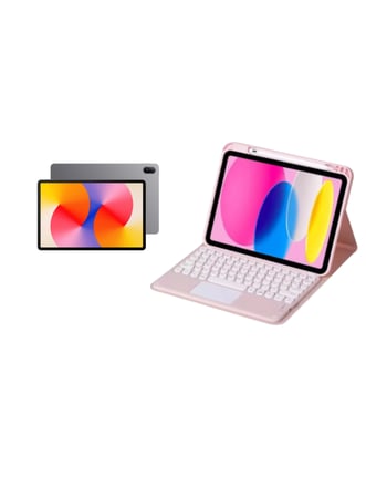 كفر وكيبورد وحامل قلم لهواوي ميت باد 11 اس اي لون وردي - Keyboard cover with pencil holder for Huawei matepad SE 11