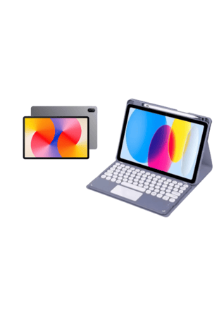 كفر وكيبورد وحامل قلم لهواوي ميت باد 11 اس اي لون بنفسجي - Keyboard cover with pencil holder for Huawei matepad SE 11