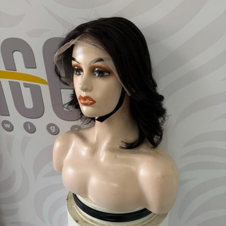 باروكة شعر طبيعي 10 انش اماميه دانتيل مدرجة