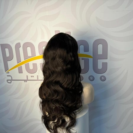 باروكة شعر طبيعي 22 انش اماميه دانتيل ويفي