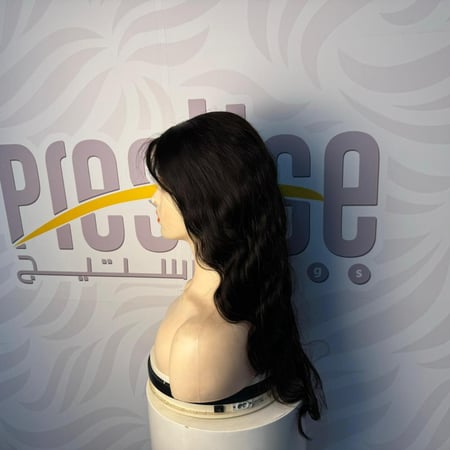 باروكة شعر طبيعي 22 انش اماميه دانتيل ويفي