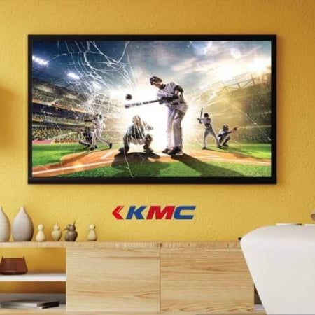 شاشة كي ام سي 50 بوصة 4 كيه ويب او اس الذكية المقاومة للكسر