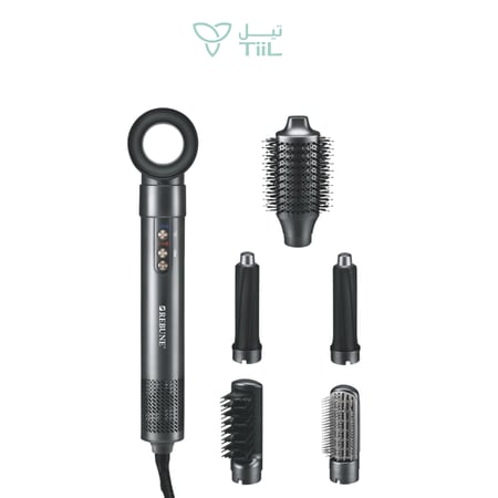 مصفف ريبون عالي السرعة 6 في 1 محرك BLDC يأتي ب3 درجات حرارة - 1500 واط، رأس التفاف ذاتي