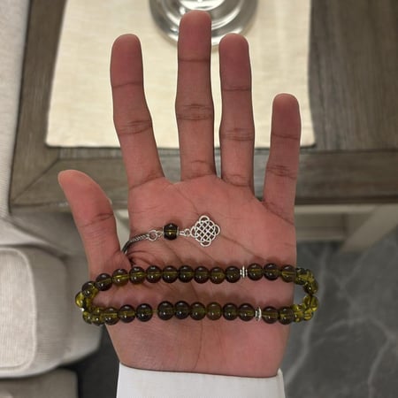 سبحة بكلايت - نسائية زيتي شفاف