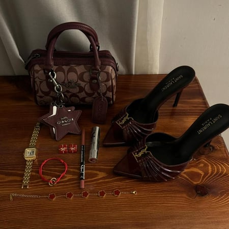 طقم شنطة كوتش كعب سان لوران