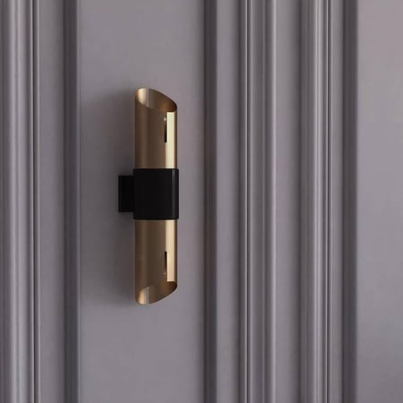 ابليك اسطواني مودرن جداري ذهبي مع اسود