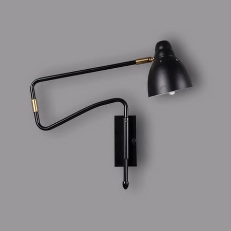 مصباح حائط متحرك أسود