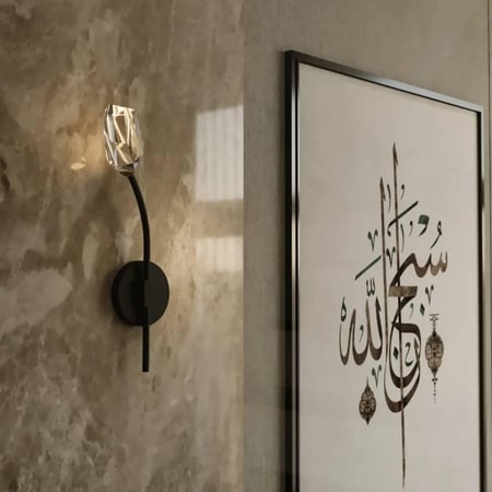 ابليك مودرن ليد مفرد اسود مع كتلة كريستال