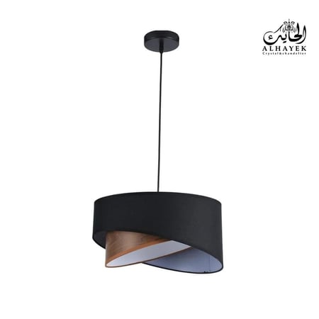 إضاءة خشبية معلقة لون اسود