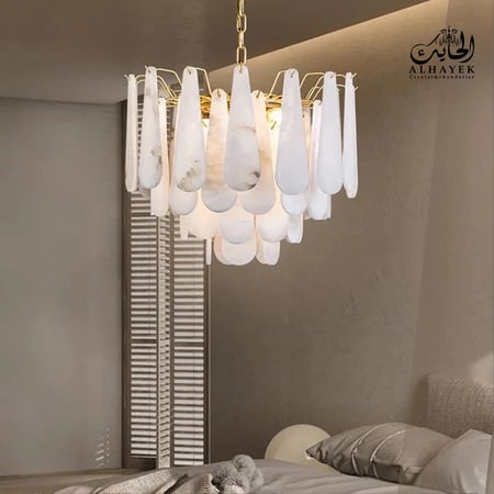 ثريا دائري مودرن بديل الرخام