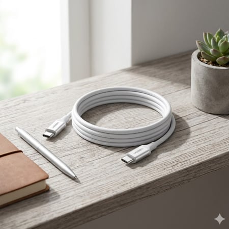 سلك شاحن UGREEN 60W USB C TO USB C WHITE 2M