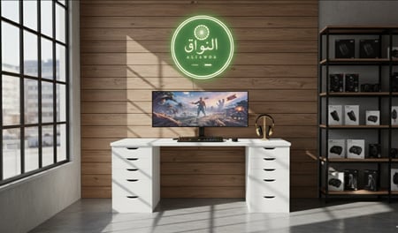 طاولة اليكسا برو 2سحابات وهميه (ابيض )