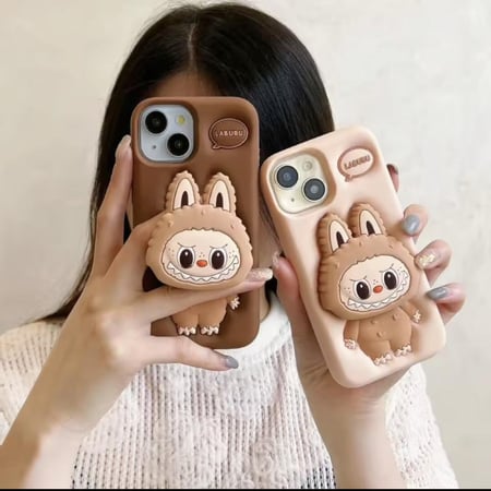جراب كفر جوال ايفون لطيف صورة دمية وحش ماركة لابوبو المشهورة-Cute Monster Doll iPhone Case Cover by Labubu