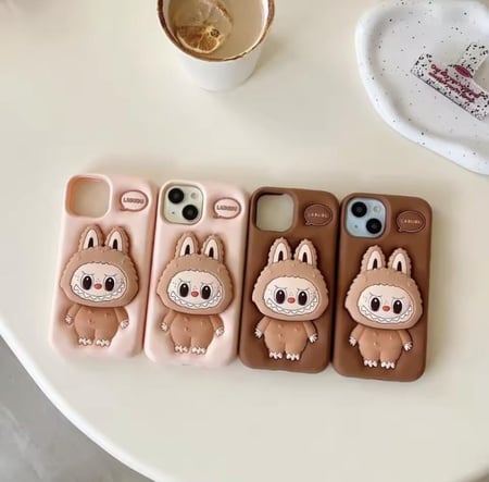جراب كفر جوال ايفون لطيف صورة دمية وحش ماركة لابوبو المشهورة-Cute Monster Doll iPhone Case Cover by Labubu