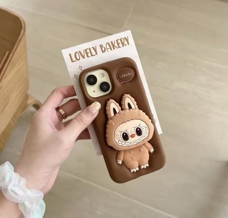 جراب كفر جوال ايفون لطيف صورة دمية وحش ماركة لابوبو المشهورة-Cute Monster Doll iPhone Case Cover by Labubu