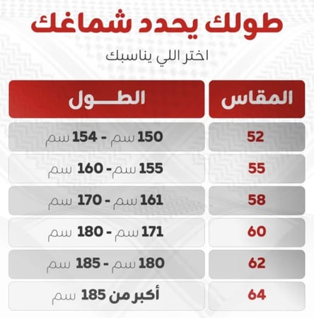 مقاس غترة كارتيل