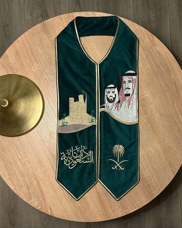 وشاح اليوم الوطني 95 بصورة ولي العهد الأمير محمد بن سلمان