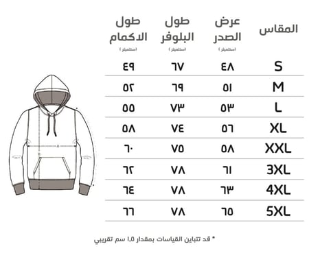 مقاس البلوفر