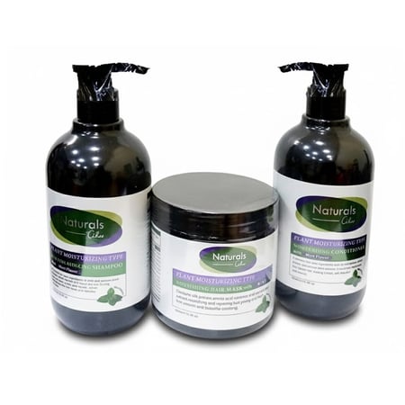 ناتشورال طقم العناية بالشعر الطبيعي بالنعناع - 3 حبات (500 مل)