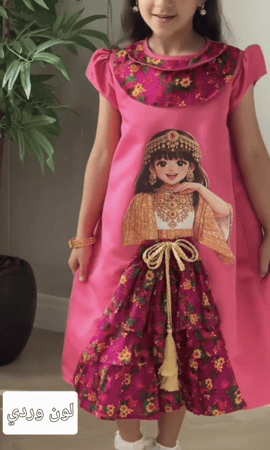 فستان بناتي قرقيعان رمضان بعدة الوان