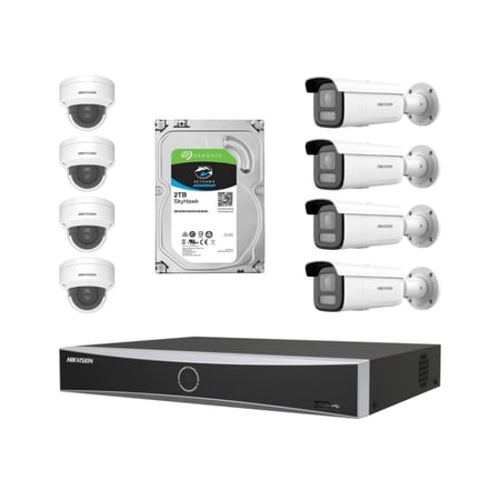 طقم 8 كاميرات خارجي موتورايز 8 ميجا IP من هيكفيجين