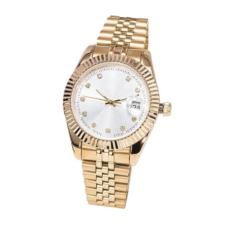 ساعة KK تصميم رولكس ذهبي وداخلي ابيض